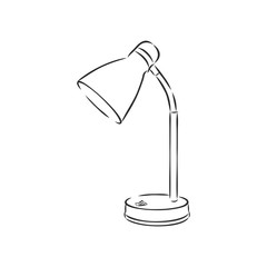 Table lamp vector sketch icon isolated on background. Hand drawn Table lamp icon. Table lamp