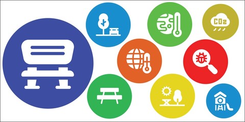 Modern Simple Set of warming Vector filled Icons