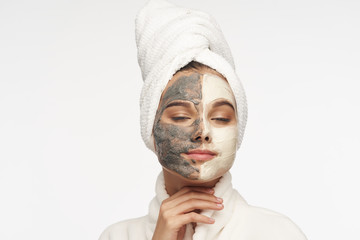 young woman with facial mask