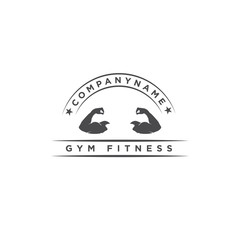 bodybuilder man fitness gym sport vector  logo design