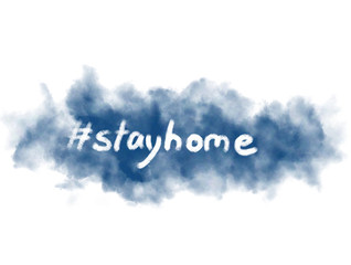 #stayhome covid-19 Motivational Watercolor Classic Blue 