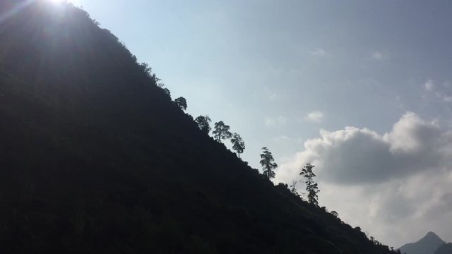 Bright Sun Behind The mountains