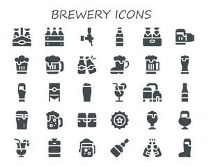Modern Simple Set of brewery Vector filled Icons