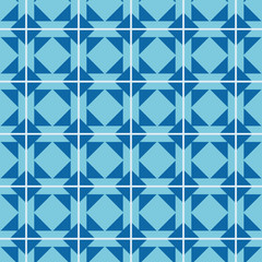 Abstract geometric seamless vector blue mosaic pattern. Decorative surface print design. For fabrics, stationery and packaging.