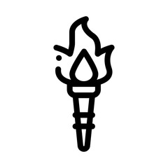 greek fire torch icon vector. greek fire torch sign. isolated contour symbol illustration