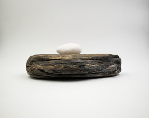 small rock isolated in white background