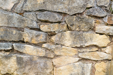 Texture and background of a stone wall, ancient cave masonry