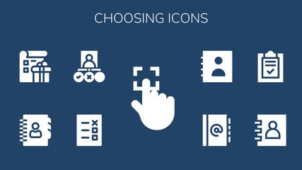 Modern Simple Set of choosing Vector filled Icons