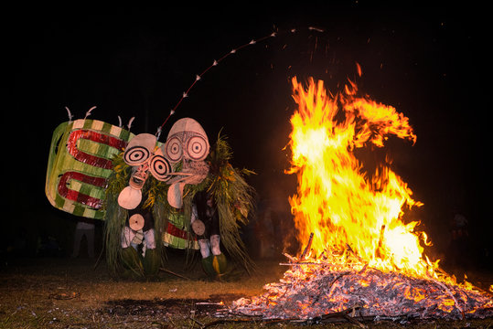 Fire dance mask festival Papua New Guinea