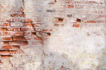 Grunge brick wall, red brick color
