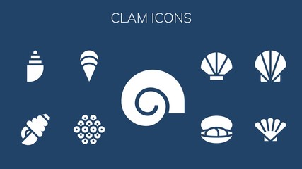 Fototapeta premium Modern Simple Set of clam Vector filled Icons