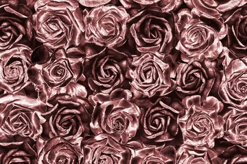 Foto op Canvas Pink metallic roses © Rawpixel.com