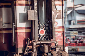 old steam locomotive in the railway station