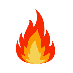 Fire emoji illustration. Simple light dangerous energy flame burns fired symbol. isolated vector burning dangers blazing sticker. 