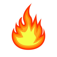 Fire emoji illustration. Simple light dangerous energy flame burns fired symbol. isolated vector burning dangers blazing sticker. 