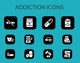 Modern Simple Set of addiction Vector filled Icons