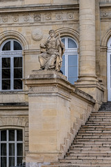 View of Palace of Justice of Amiens. Palace of Justice (Palais de Justice, 1868 - 1880) in city center of Amiens, Somme department, Picardie, France. 