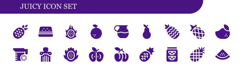 Modern Simple Set of juicy Vector filled Icons