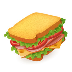 Vector real style fastfood vector sandwiche image