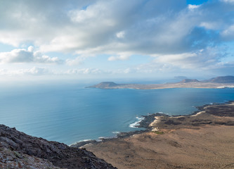 Fototapeta na wymiar Landscape on island La Grasiosa, Canary Islands .