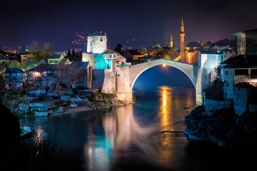 Foto op Plexiglas Stari Most Stari Most, Brug in Mostar, Bosnië en Herzegovina
