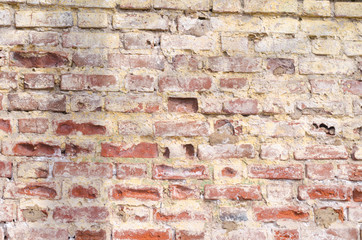 Background and texture with the texture of an old brick wall
