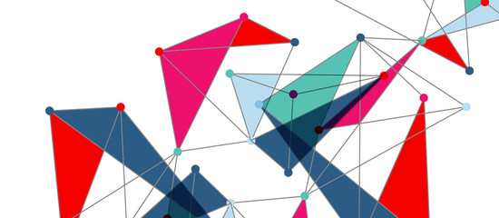 Line points connections, triangular technology design. Abstract geometric background