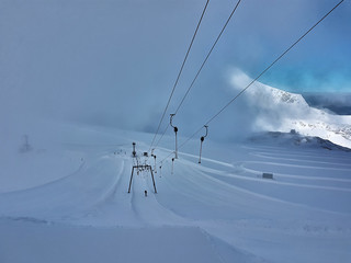 Austria góry narty wyciąg trasa narciarska