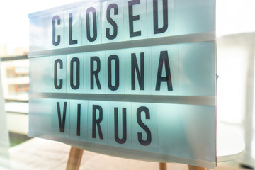 Business office or store shop is closed, bankrupt business due to the effect of novel Coronavirus (COVID-19) pandemic.