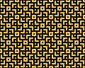 Abstract geometric pattern. A seamless vector background. Gold and black ornament. Graphic modern pattern. Simple lattice graphic design