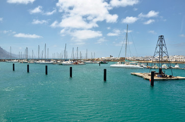 Lanzarote La Graciosa port łodzie jachty ocean