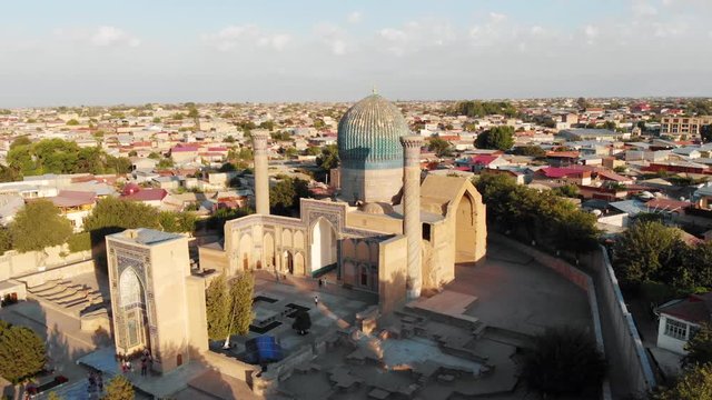 Guri Amir Mausoleum Samarqand Sunset City Park Middle Asia Uzbekistan