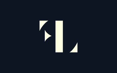 FL or LF and F or L Uppercase Letter Initial Logo Design, Vector Template