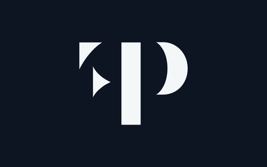 FP or PF and F or P Uppercase Letter Initial Logo Design, Vector Template
