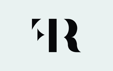 FR or RF and F or R Uppercase Letter Initial Logo Design, Vector Template