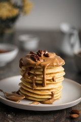 pancakes crème et noix de pécan