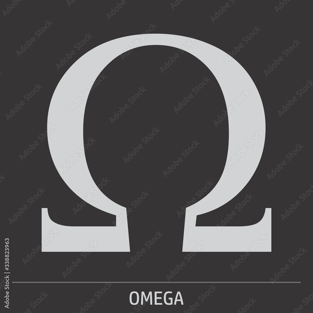 Wall mural omega icon illustration