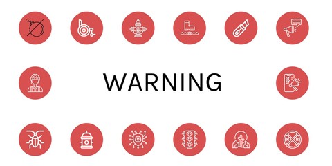 warning simple icons set