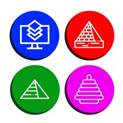 layer simple icons set