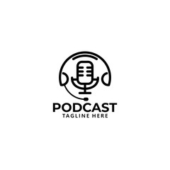 Obraz premium podcast logo icon vector isolated