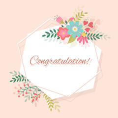 Vector invitation cards with flowers elements