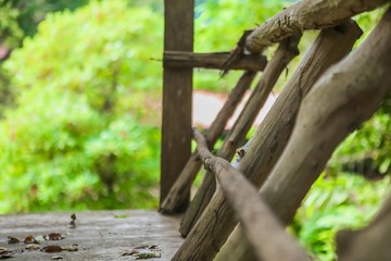 Wooden post , House post