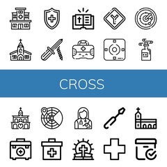 Set of cross icons