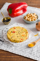 yellow raw vegan burgers prepared at home with fresh ingredients