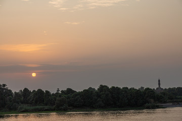 Sunset and cloudy sky over Nile