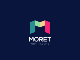 Letter M line logo design. Linear creative minimal monochrome monogram symbol. Universal elegant vector sign design. Premium business logotype. Graphic alphabet symbol for corporate business identity	