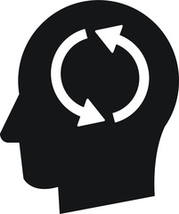 Man head mind thinking vector icon