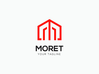 Letter M line logo design. Linear creative minimal monochrome monogram symbol. Universal elegant vector sign design. Premium business logotype. Graphic alphabet symbol for corporate business identity	