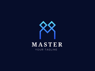 Letter M line logo design. Linear creative minimal monochrome monogram symbol. Universal elegant vector sign design. Premium business logotype. Graphic alphabet symbol for corporate business identity	