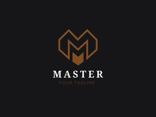 Letter M line logo design. Linear creative minimal monochrome monogram symbol. Universal elegant vector sign design. Premium business logotype. Graphic alphabet symbol for corporate business identity	